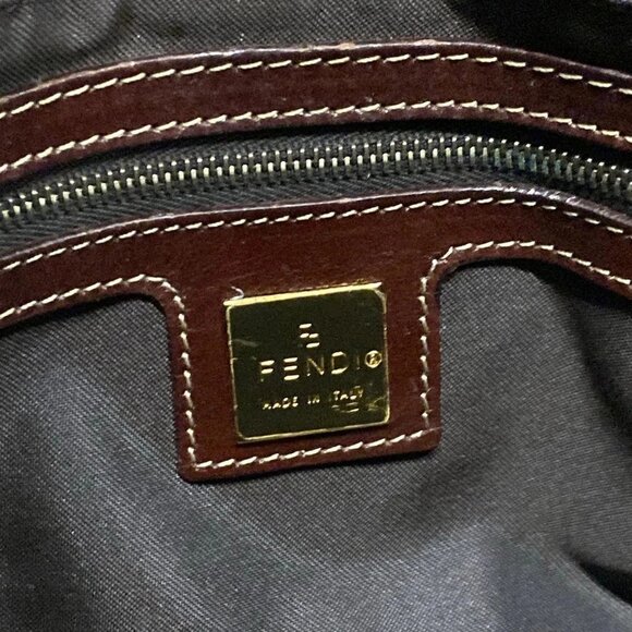 Auth FENDI Mamma bucket / Zucchino pattern 26325 Brown Dark Brown Coated Canvas - Picture 6 of 16